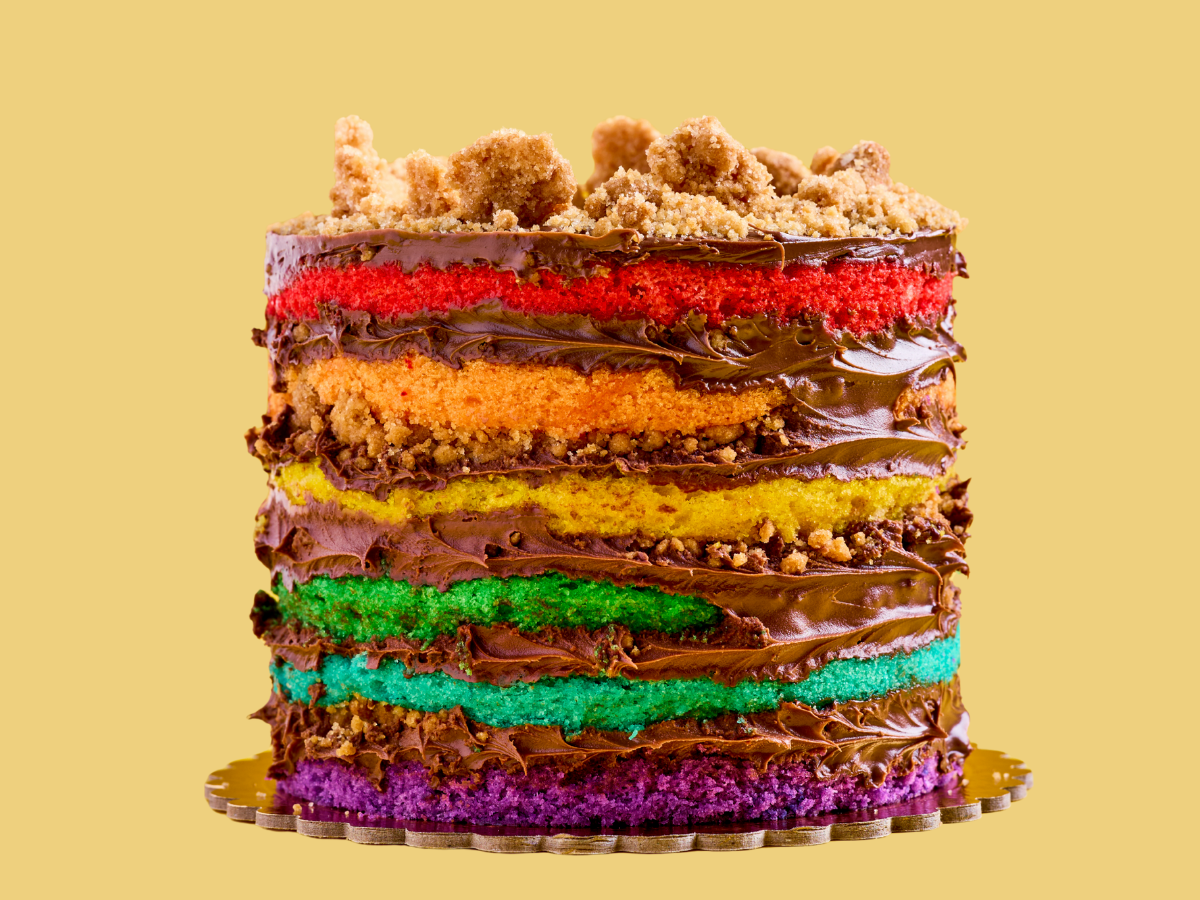 Rainbow Nutella Cake